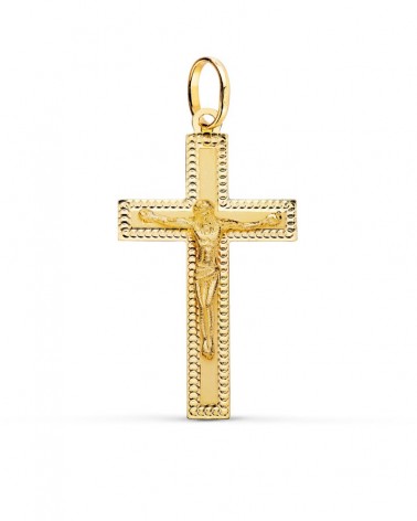 Cruz oro 18k Cristo tallado 35x20mm