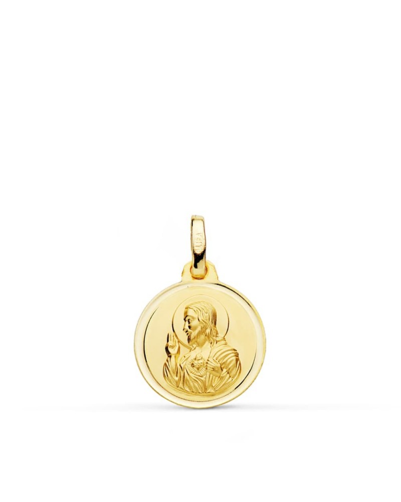 Medalla Sagrado Corazón de Jesús oro 18k 14mm