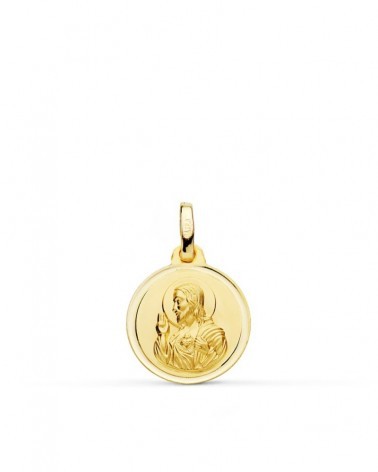 Medalla Sagrado Corazón de Jesús oro 18k 14mm