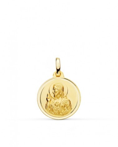 Medalla Sagrado Corazón de Jesús oro 18k 16mm