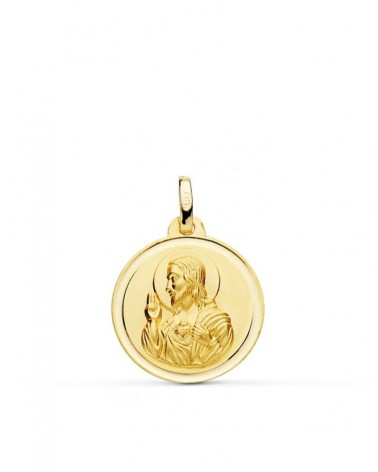 Medalla Sagrado Corazón de Jesús oro 18k 18mm
