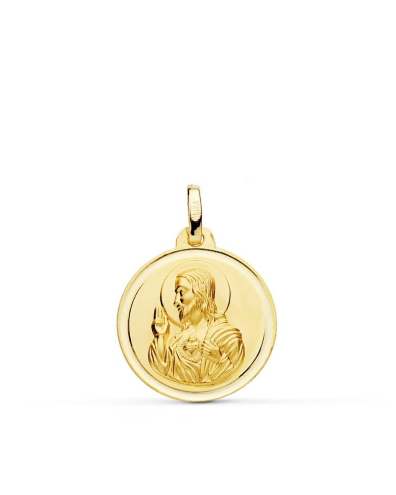 Medalla Sagrado Corazón de Jesús oro 18k 18mm