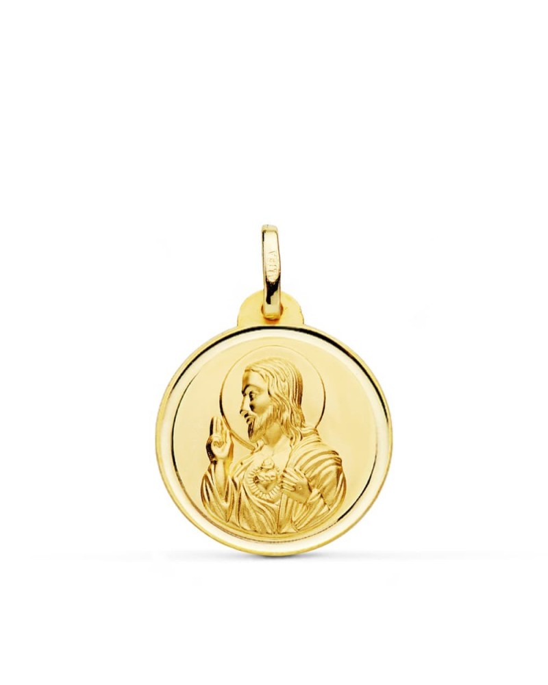 Medalla Corazón de Jesús oro 18k amarillo 20mm
