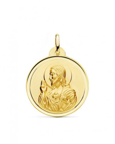 Medalla Corazón de Jesús oro 18k 26mm