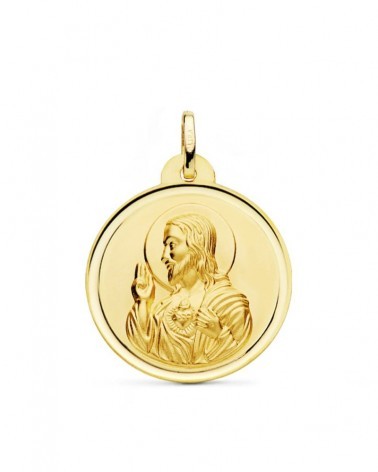 Medalla Corazón de Jesús oro 18k 26mm