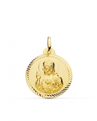 Medalla Corazón de Jesús oro 18k 22mm