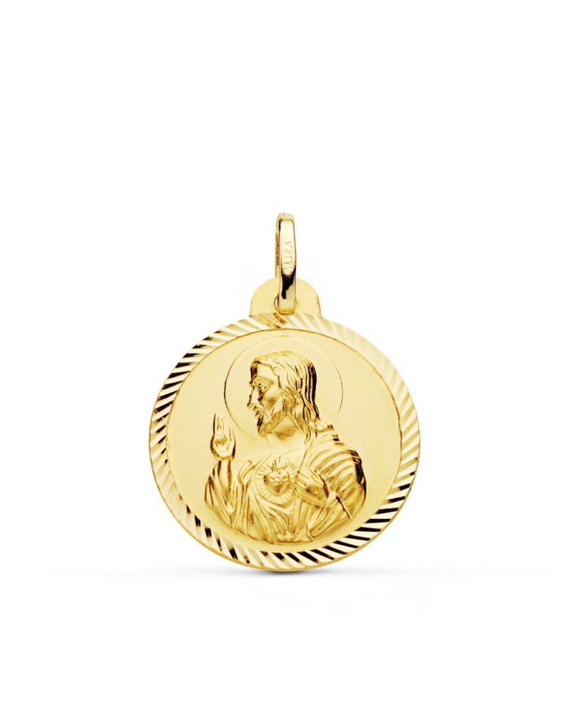 Medalla Corazón de Jesús oro 18k 22mm