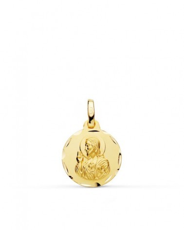 Medalla Sagrado Corazón de Jesús oro 18k 14mm