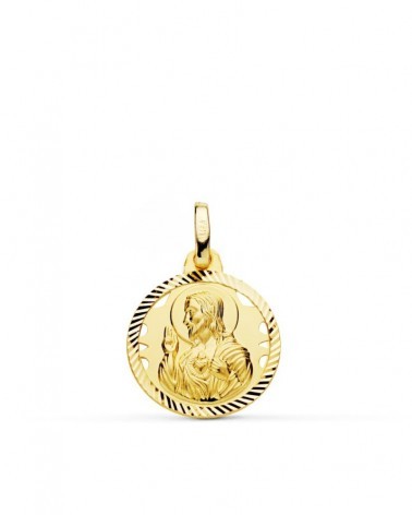 Medalla Corazón de Jesús oro 18k calada 16mm