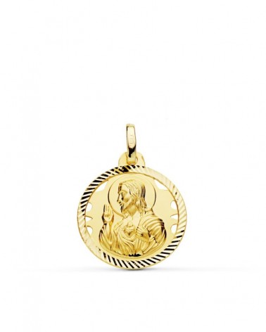 Medalla Sagrado Corazón de Jesús oro 18k 18mm