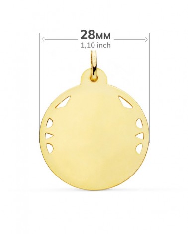 Medalla Sagrado Corazón de Jesús oro 18k calada 28mm