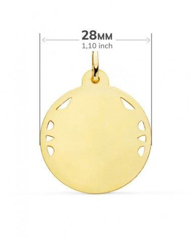 Medalla Sagrado Corazón de Jesús oro 18k calada 28mm