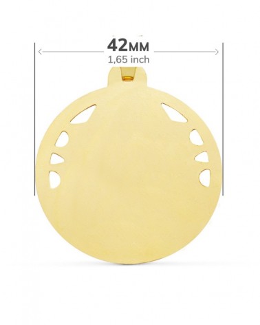 Medalla oro 18k Sagrado Corazón de Jesús calada 42mm
