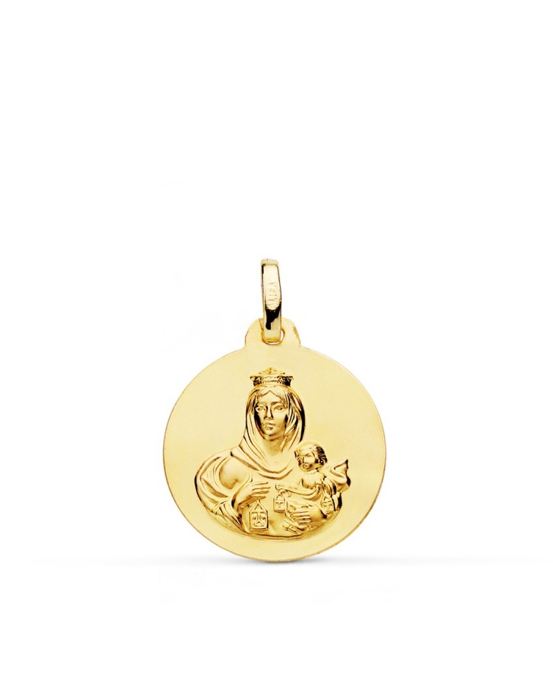 Medalla Virgen del Carmen oro 18k amarillo 16mm