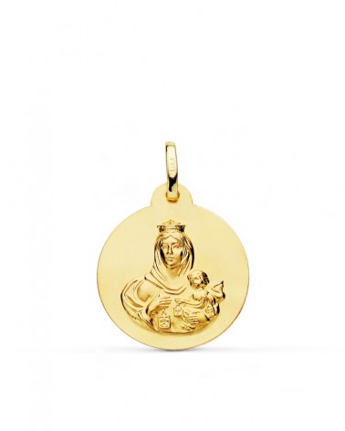Medalla oro 18k Virgen del Carmen 20mm