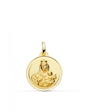Medalla oro 18k Virgen del Carmen 18mm
