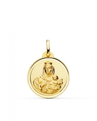 Medalla oro 18k Virgen del Carmen 20mm