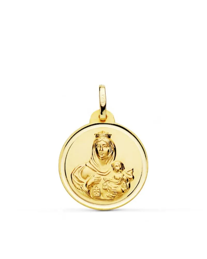 Medalla oro 18k Virgen del Carmen 20mm