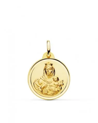 Medalla oro 18k Virgen del Carmen 20mm