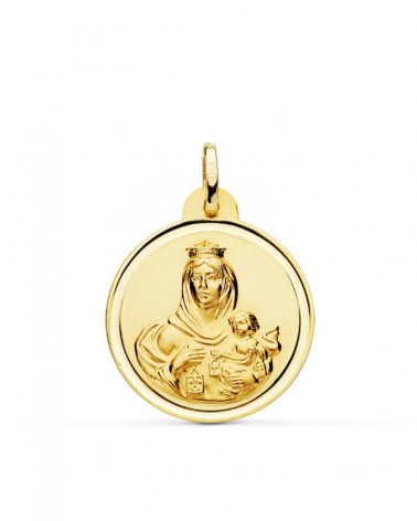 Medalla Virgen del Carmen oro 18k 24mm