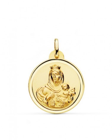 Medalla Virgen del Carmen oro 18k 24mm