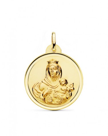 Medalla Virgen del Carmen oro 18k 26mm
