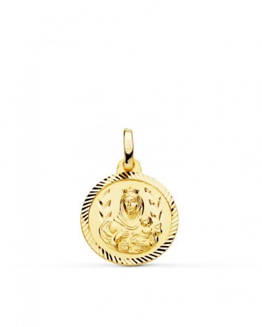 Medalla Virgen del Carmen oro 18k 16 mm