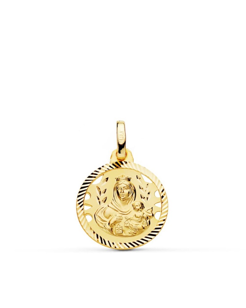 Medalla Virgen del Carmen oro 18k calada hélice 16mm