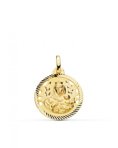 Medalla Virgen del Carmen oro 18k calada 18mm