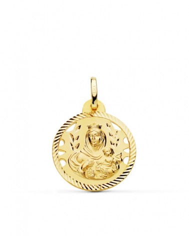 Medalla Virgen del Carmen oro 18k calada 20mm