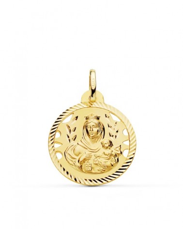 Medalla Virgen del Carmen oro 18k calada 22mm