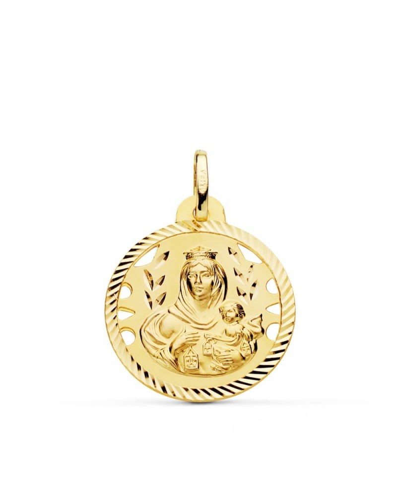 Medalla Virgen del Carmen oro 18k calada 22mm