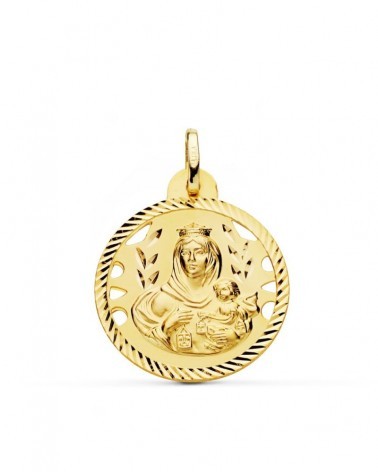 Medalla Virgen del Carmen oro 18k calada 24mm