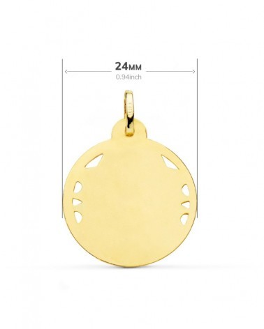 Medalla Virgen del Carmen oro 18k calada 24mm