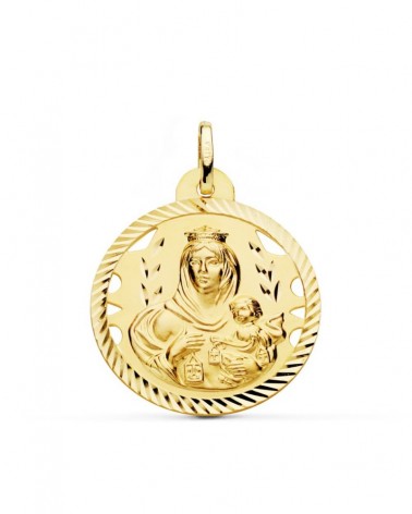 Medalla Virgen del Carmen oro 18k calada 26mm