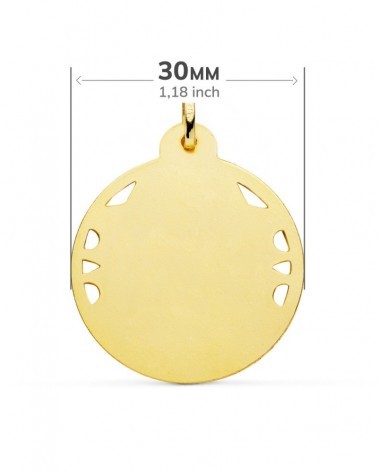 Medalla Virgen del Carmen oro 18k calada 30mm