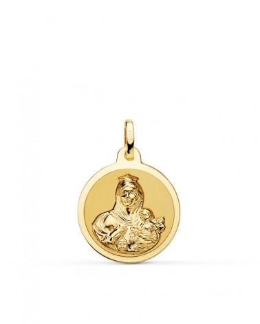Medalla oro 18k Virgen del Carmen 18mm