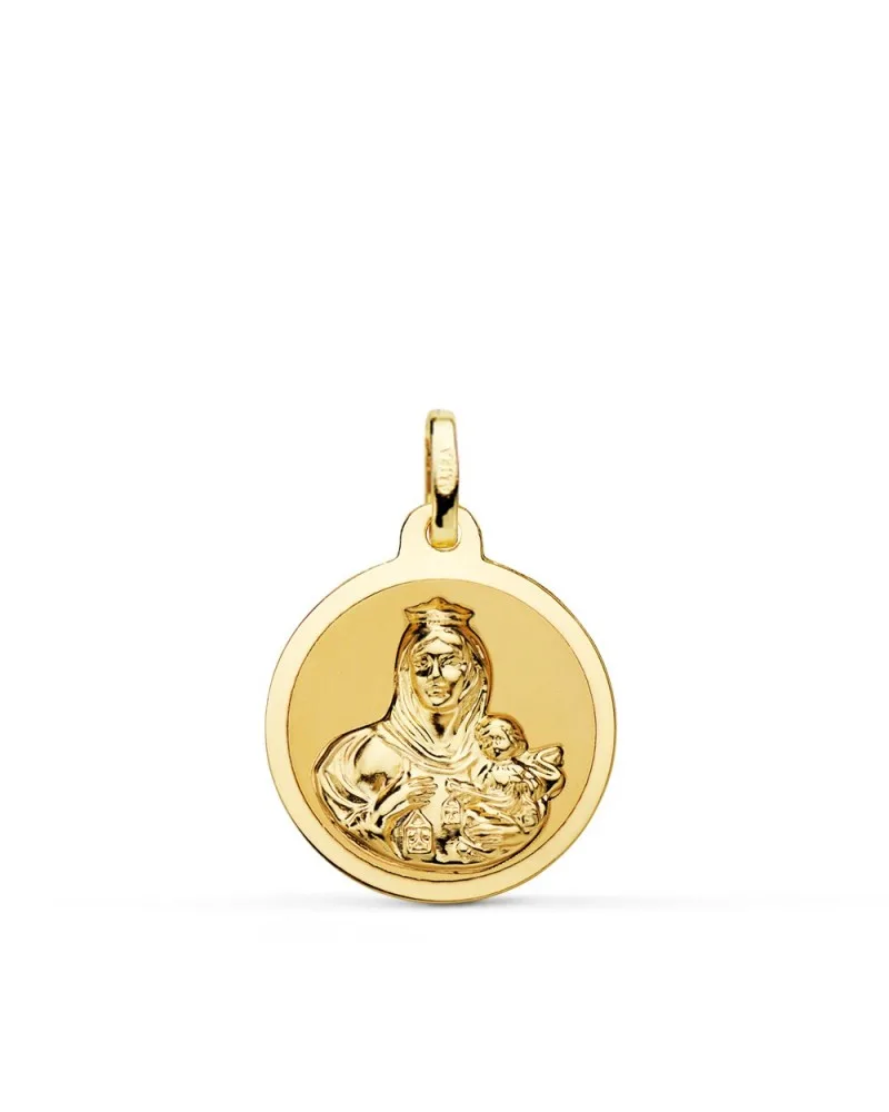 Medalla oro 18k Virgen del Carmen 18mm