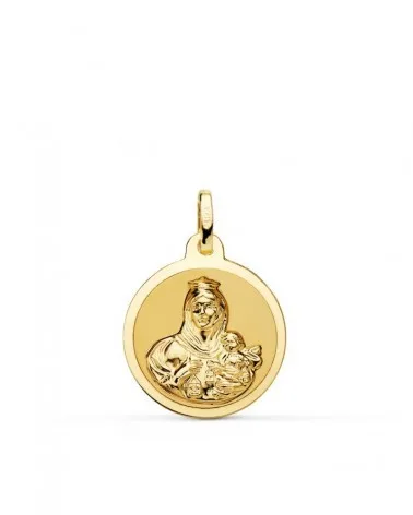 Medalla oro 18k Virgen del Carmen 18mm
