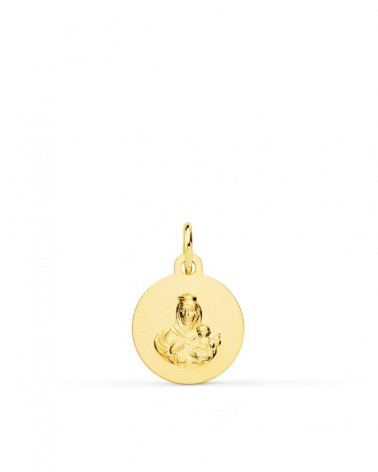 Escapulario oro 18k Virgen del Carmen y Corazón de Jesús 12 mm
