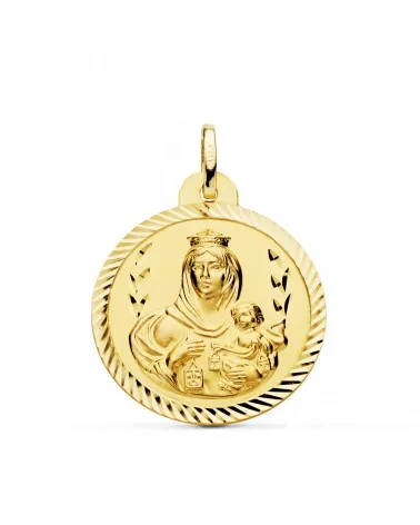 Escapulario oro 18k Virgen del Carmen Corazón de Jesús 26mm