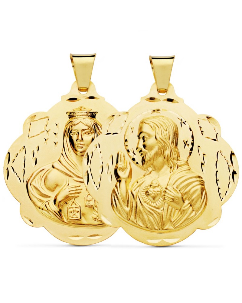 Escapulario Virgen del Carmen oro 18k 42mm