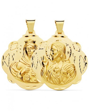 Escapulario Virgen del Carmen oro 18k 42mm
