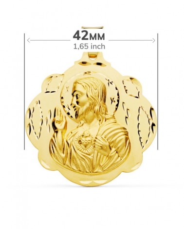 Escapulario Virgen del Carmen oro 18k 42mm