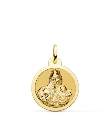 Escapulario oro 18k Virgen del Carmen y Corazón de Jesús 20mm