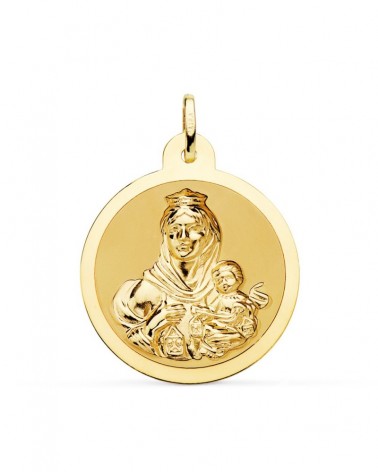 Escapulario oro 18k Virgen del Carmen Corazón de Jesús 28mm