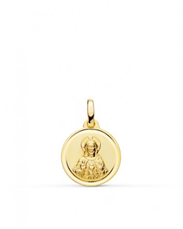 Medalla Sagrado Corazón de Jesús oro 18k 14mm