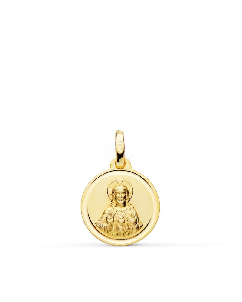 Medalla Sagrado Corazón de Jesús oro 18k 14mm