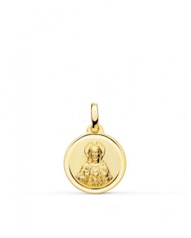 Medalla Sagrado Corazón de Jesús oro 18k 14mm