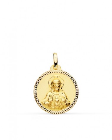Medalla oro 18k Sagrado Corazón de Jesús 18mm